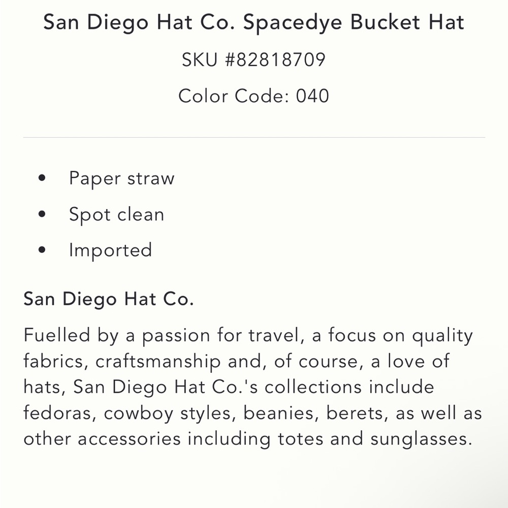 New Anthropologie San Diego Co. Spacedye Bucket Hat Blue cream SummerBeach Pool - Picture 9 of 9